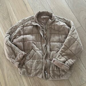 Free People Dolman Quilted Knit Jacket in S Champagne Diamonds